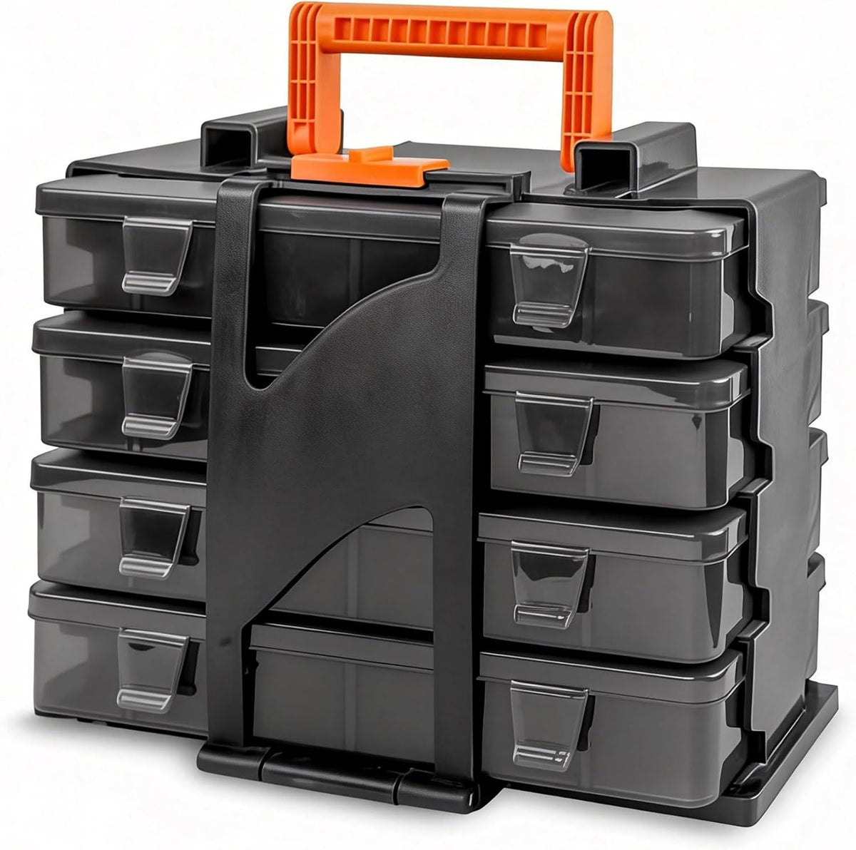 ZKH Small Parts Organizer Box, Clear Tackle Box Organizer with 4x12 Compartments, Removable Dividers, Stackable Bead Organizer Box, Ideal Craft Organizers and Storage for Beads,Screws,Fishhooks,Parts