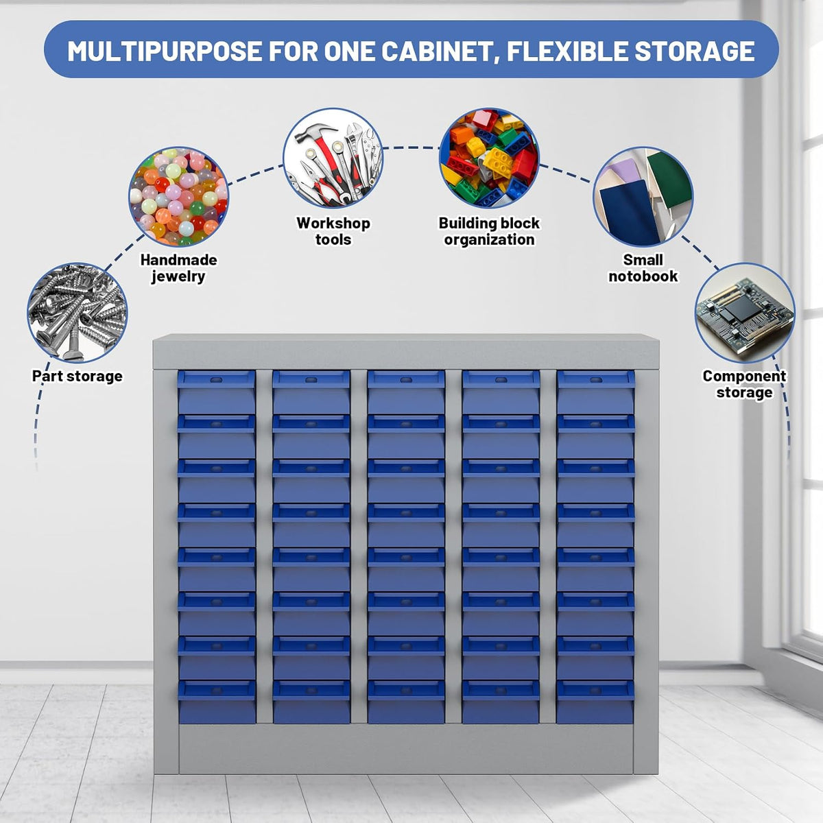 40 Drawer Parts Storage Cabinet for Screws and Hardware Organization
