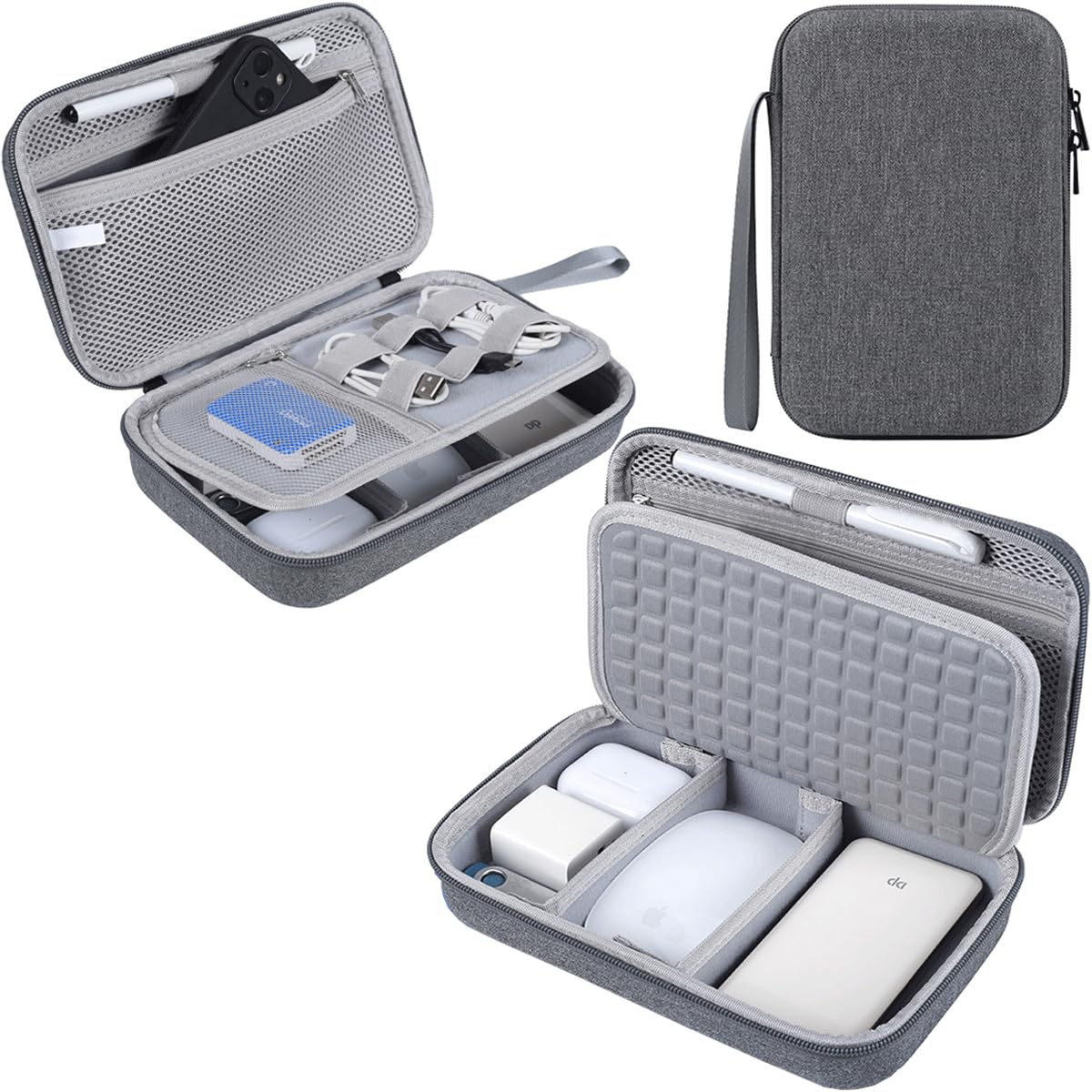 Hard Travel Electronic Organizer Case for MacBook Power Adapter Chargers Cables Power Bank Apple Magic Mouse Apple Pencil USB Flash Disk SD Card Hard Drive Shockproof Accessories Carrying Bag, Green