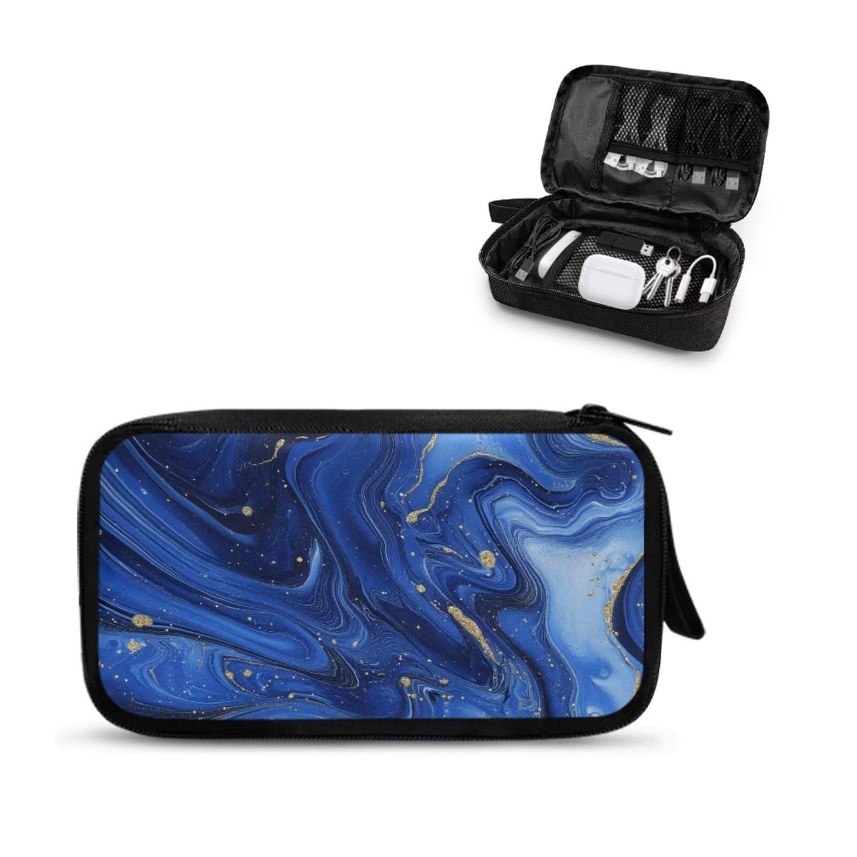 Cow Print Electronic Organizer Travel Cable Organizer Storage Bags for Data Cables, USB C Charger, SD Card, Hard Drive, Charging Cord, Mouse, Power Bank