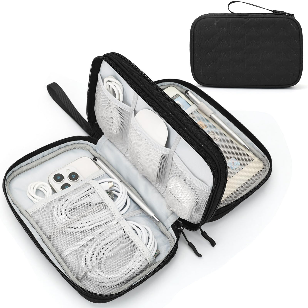 FYY Electronic Organizer, Travel Tech Pouch Bag, Large, Pink