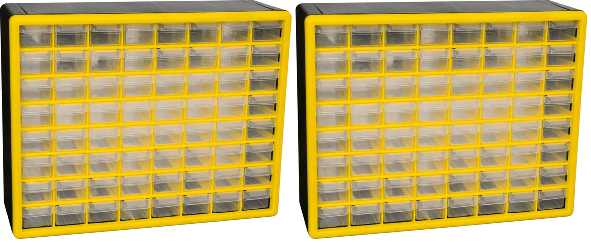 Akro-Mils 44-Drawer Plastic Storage Cabinet, 20"W x 6"D x 16"H, Black