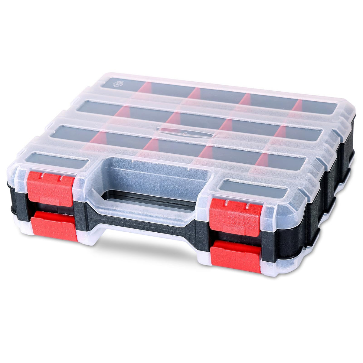 Small Parts Organizer Storage Case Tools Box 34-Compartments (Red)
