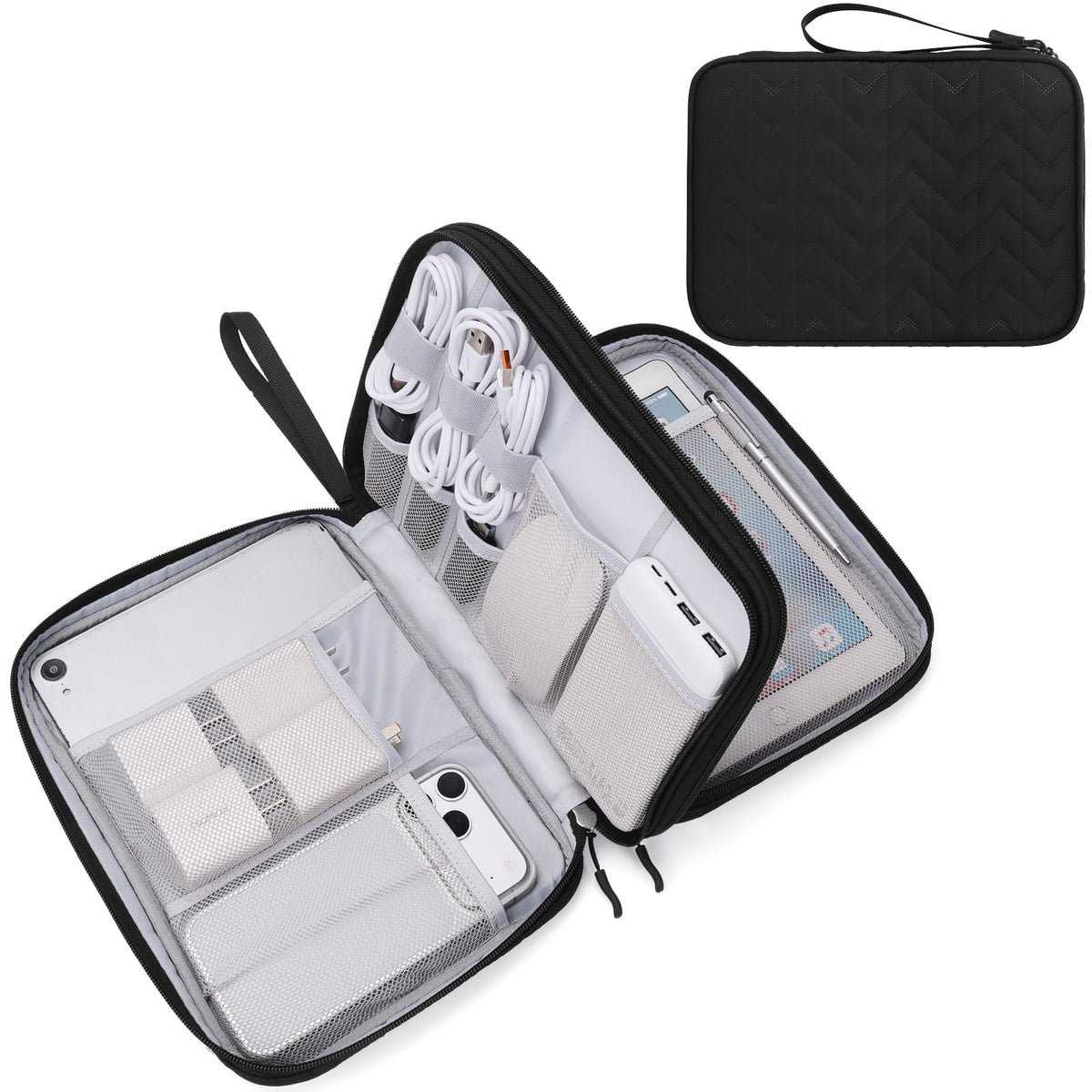 FYY Electronic Organizer, Travel Tech Pouch Bag, Large, Pink
