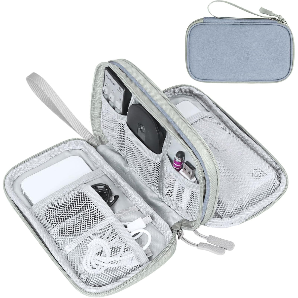 FYY Electronic Organizer, Travel Tech Pouch Bag, Large, Dark Green