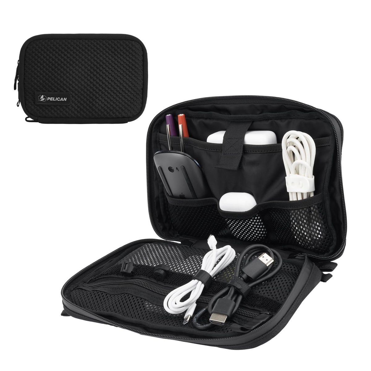 Pelican Electronic Organizer Travel Case w/Hidden AirTag Compartment -Black