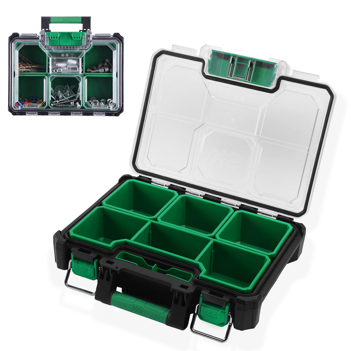 SK 13.5-Inch Small Part Organizer, Portable Tool Box Organizer, IP65