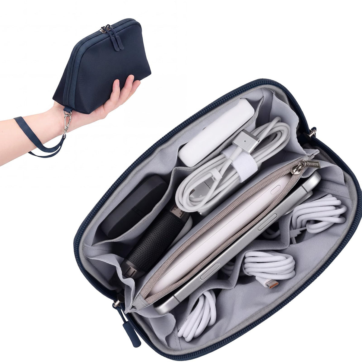 FYY Travel Cable Organizer - 8 Compartments, Lightweight, Water Repellent