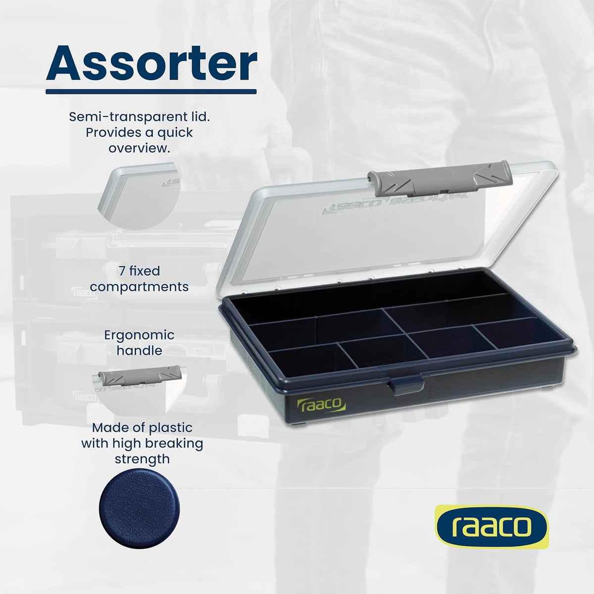 Raaco Assorter 6-7 Tool Box Organizer, 7-Slot - Small Parts & Hardware