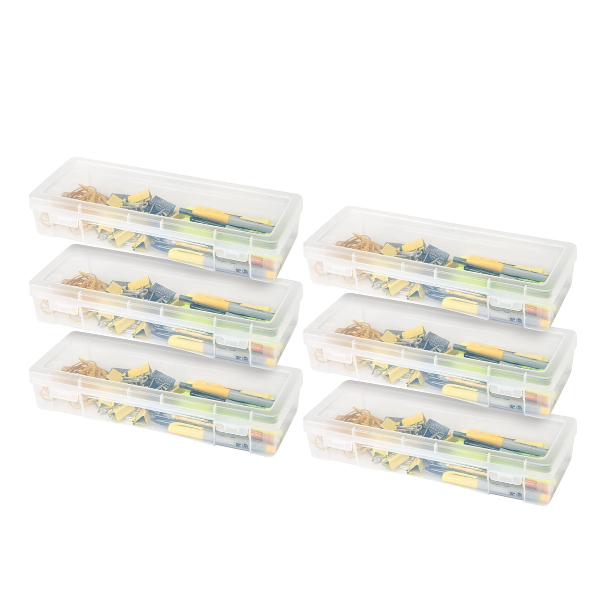 IRIS USA Clear Cases |Made in USA| Plastic Box Organizers (10-Pack)- Medium