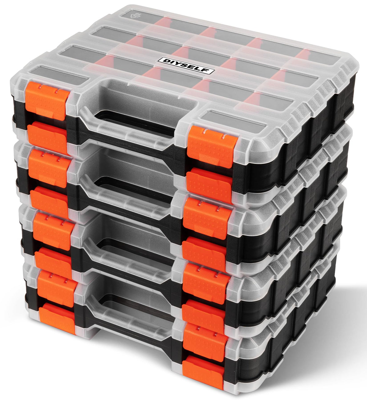 DIYSELF Screw Organizer, Double-Sided 34-Compartment Small Parts Organizer