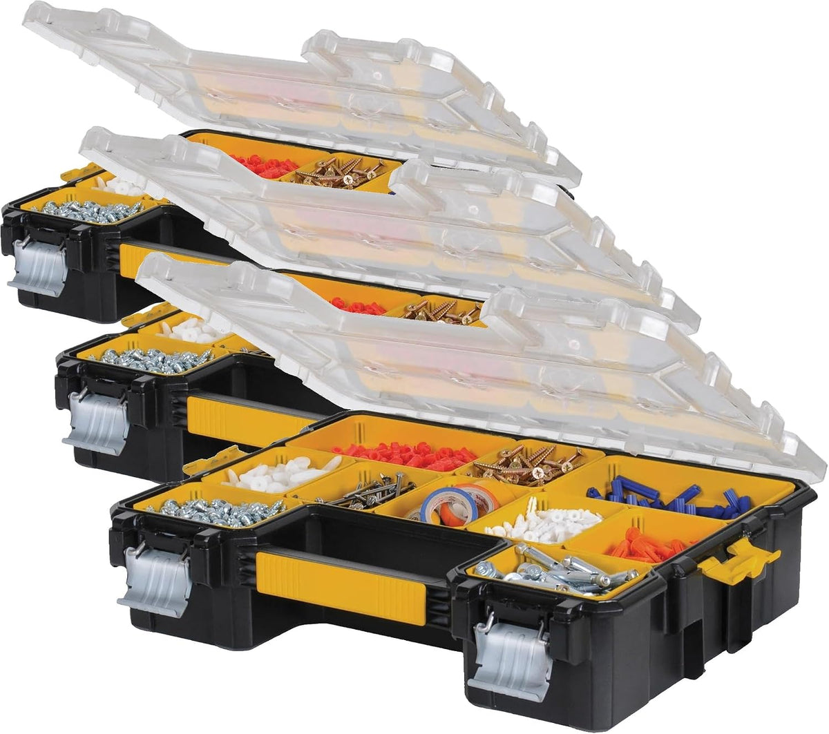 DEWALT Small Parts Organizer, Hardware Storage Box with Removable Dividers, 10-Compartment (DWST14825)