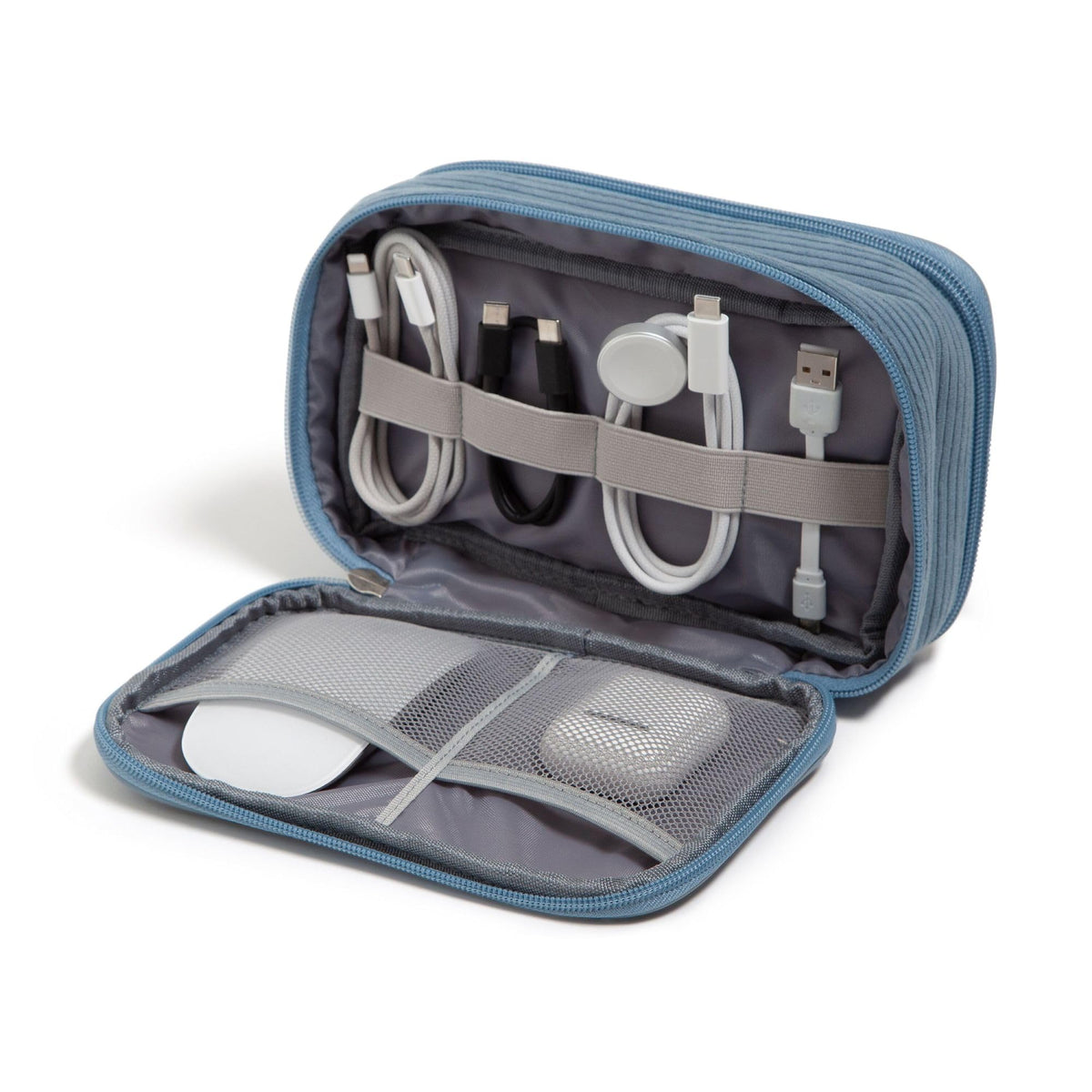U Brands Electronics Organizer Travel Case, Cord Storage, 8" x 5.25", Beige