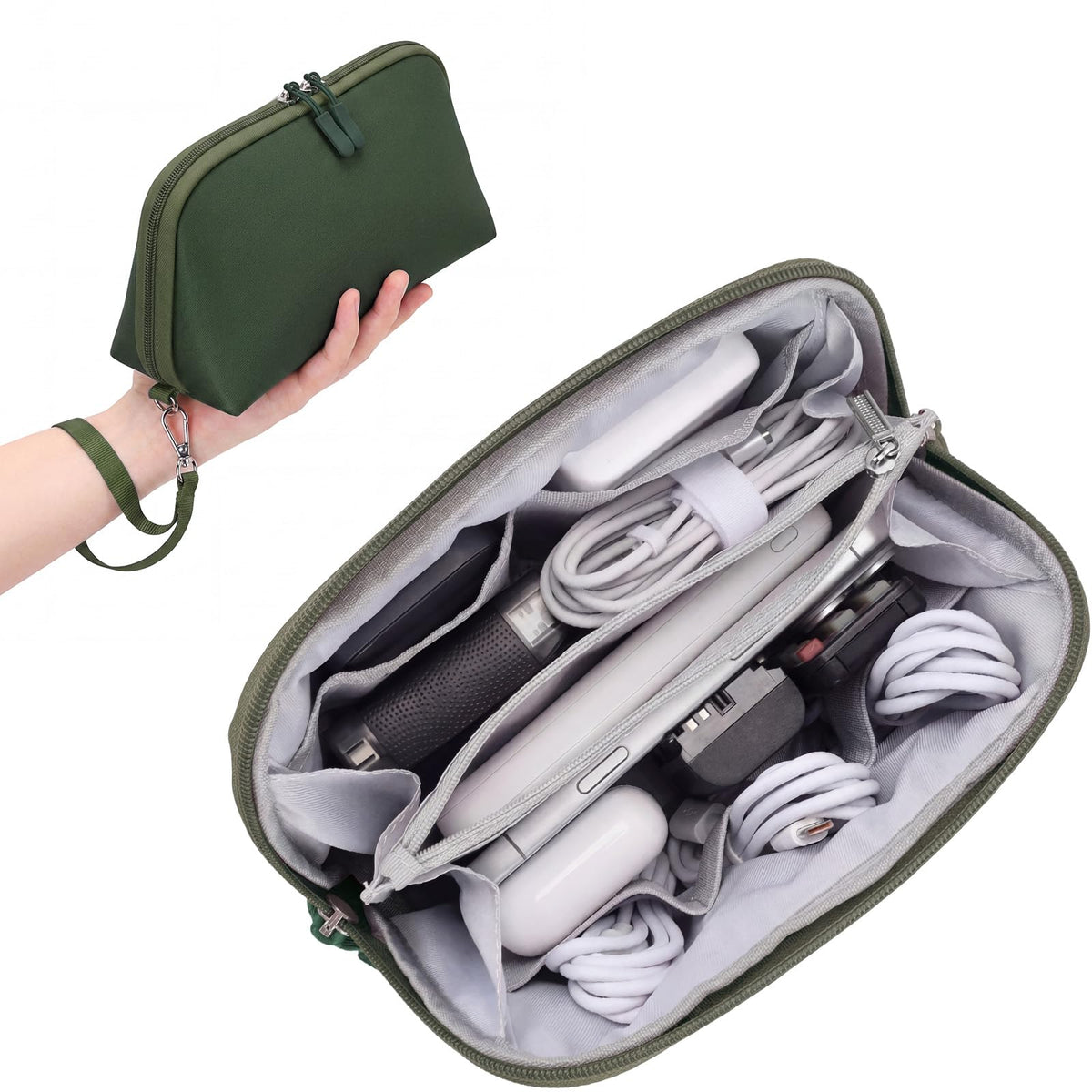 FYY Travel Cable Organizer - 8 Compartments, Lightweight, Water Repellent