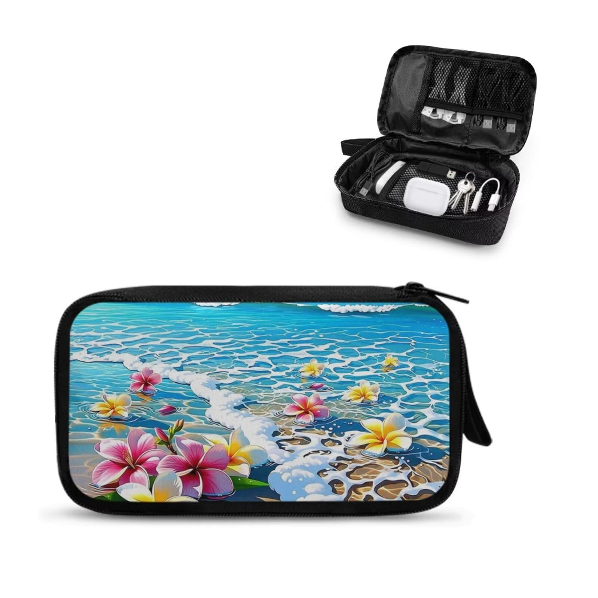 Cow Print Electronic Organizer Travel Cable Organizer Storage Bags for Data Cables, USB C Charger, SD Card, Hard Drive, Charging Cord, Mouse, Power Bank