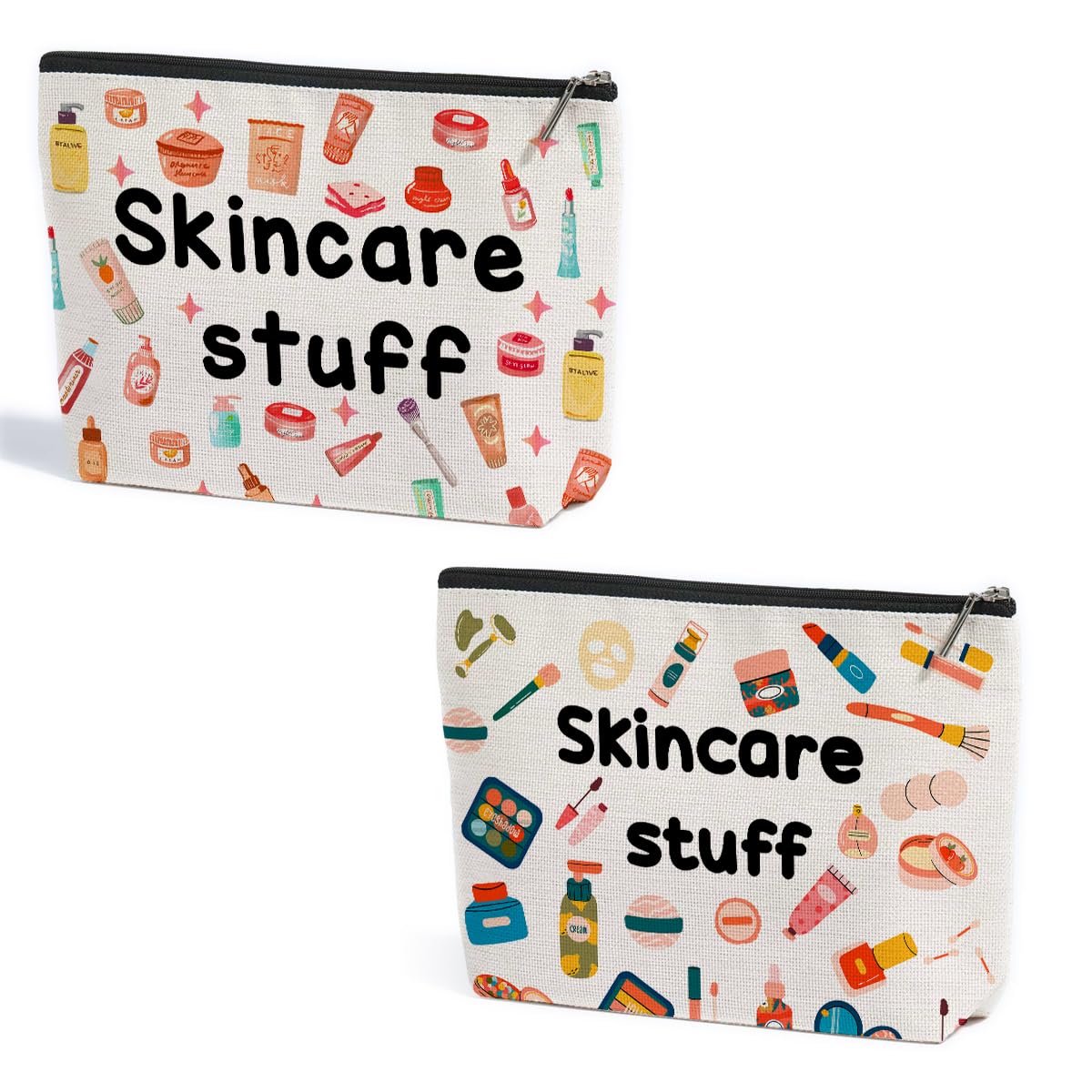 2Pcs Cables Chargers Makeup Bag Travel Essentials Cosmetic Bags for Women