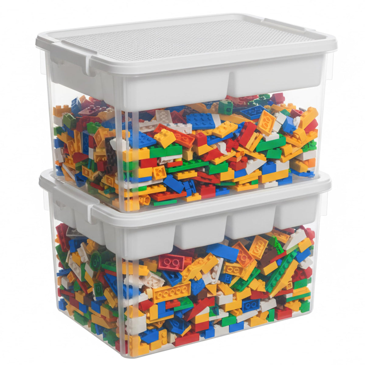 Citylife 17 QT Plastic Storage Box Building Baseplate Lid Removable Tray