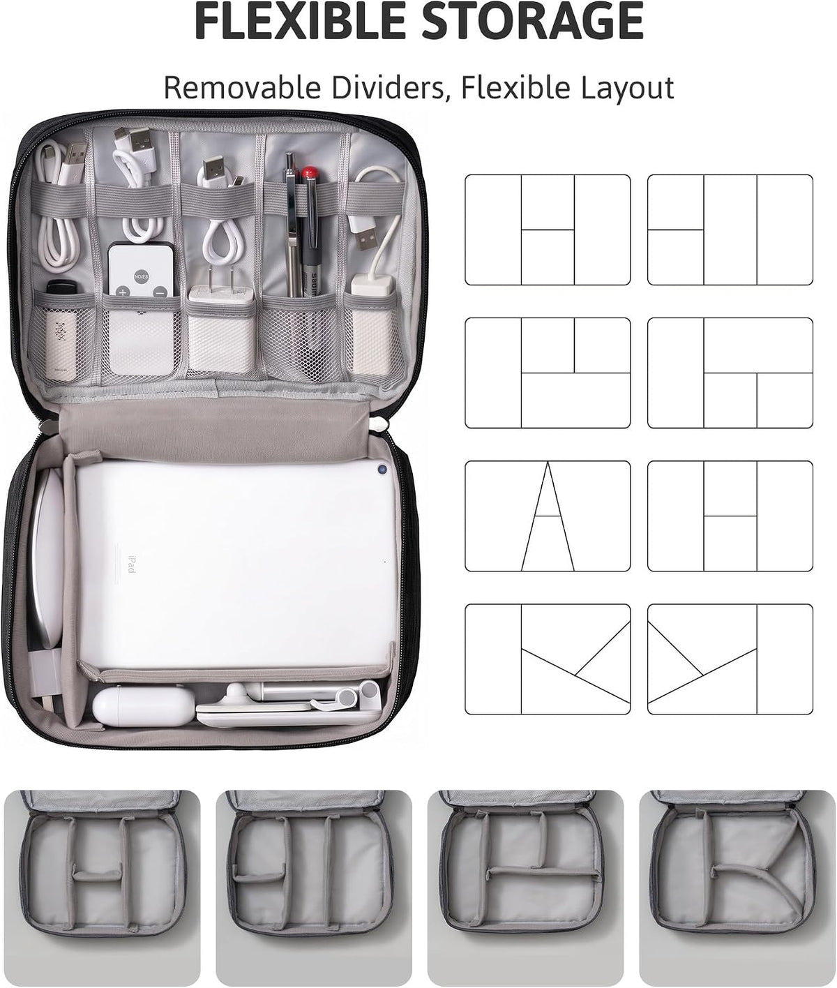 OrgaWise Electronics Travel Organizer, Two-Layer Tech Case