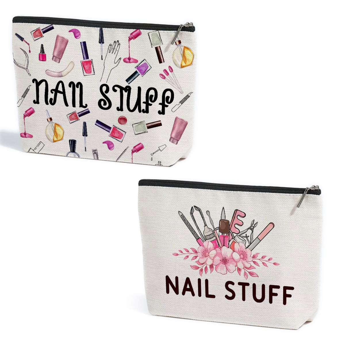 2Pcs Cables Chargers Makeup Bag Travel Essentials Cosmetic Bags for Women