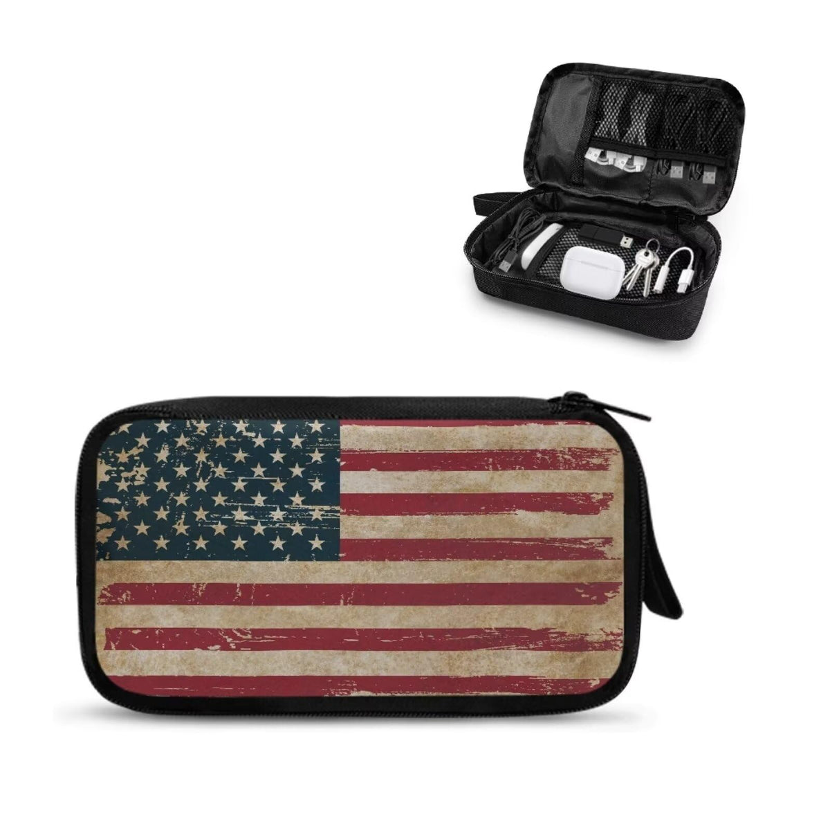 Cow Print Electronic Organizer Travel Cable Organizer Storage Bags for Data Cables, USB C Charger, SD Card, Hard Drive, Charging Cord, Mouse, Power Bank