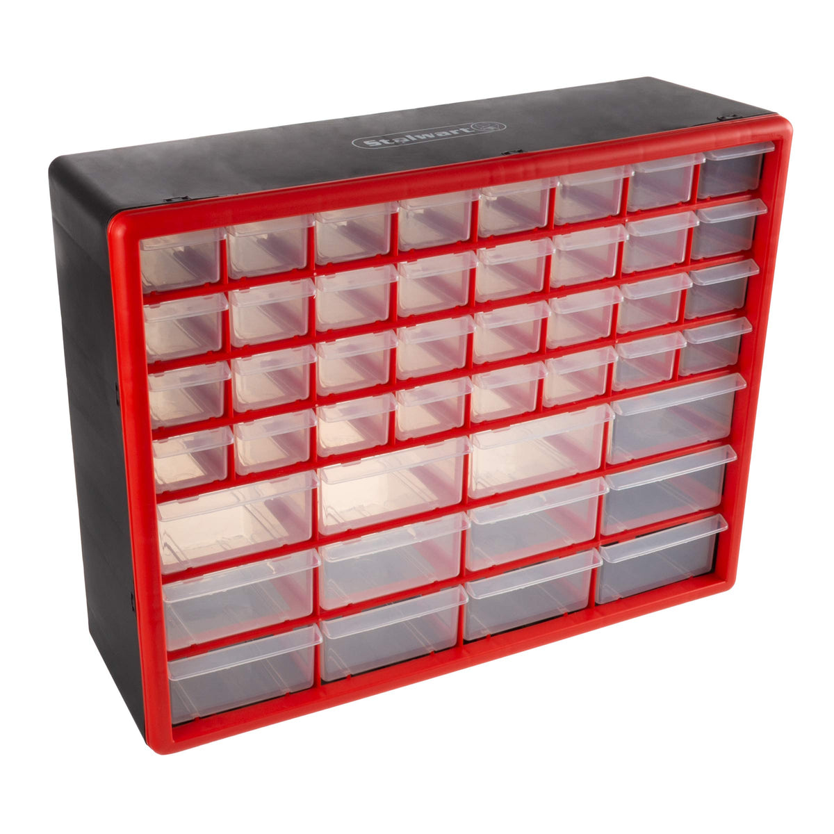 Storage Bin with Drawers - 41-Drawer Plastic Tool Organizer - Hardware or Craft Cabinet for Storing Beads, Toys, or Nuts and Bolts by Stalwart (Black)