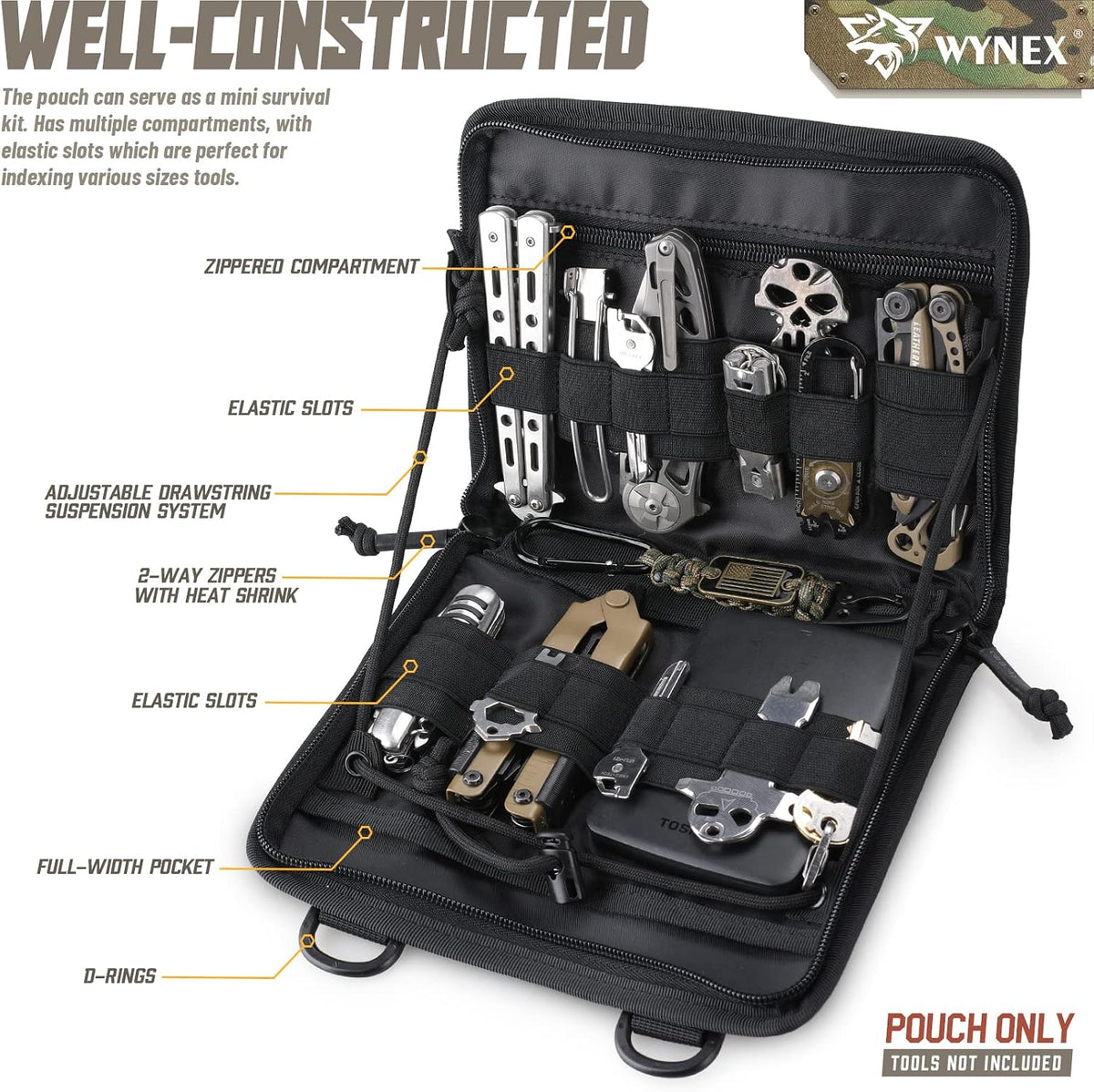 WYNEX Tactical Molle Admin Pouch, Laser-Cut, EDC Organizer Tool Pouch