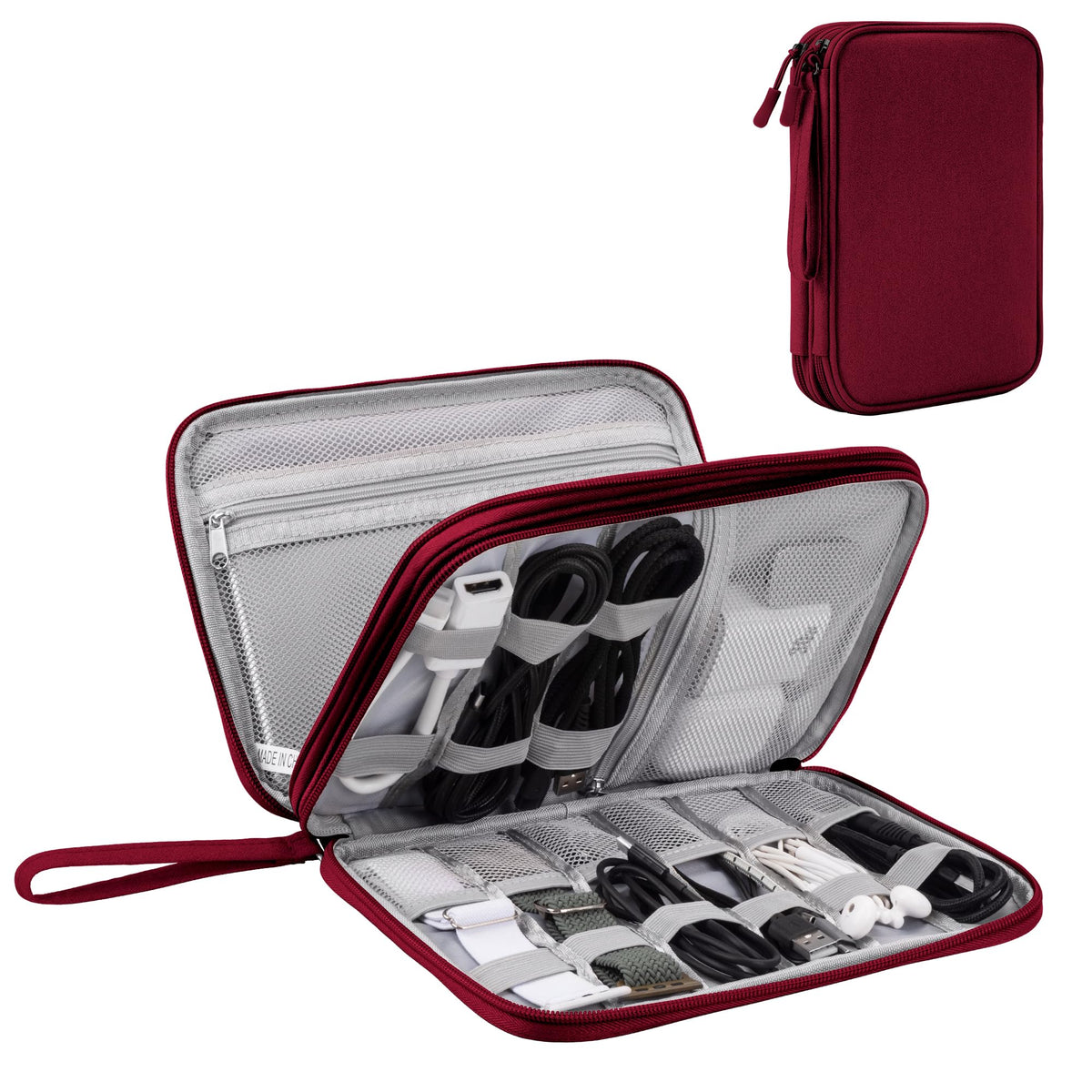 Arae Travel Essentials Electronic Organizer Double Layer - Black, L