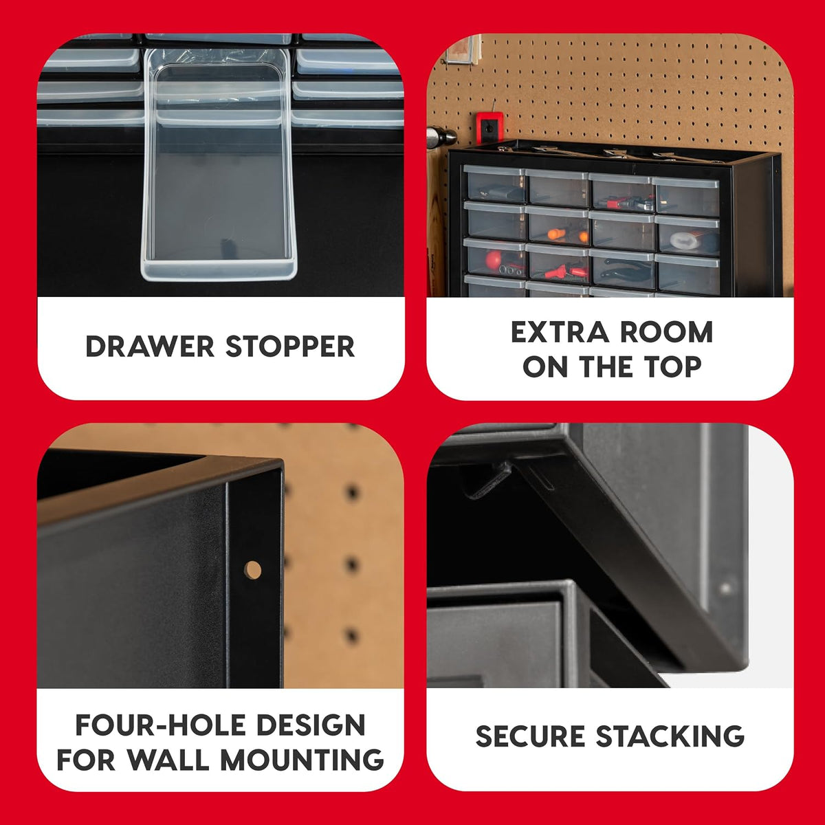 IRIS USA 24-Drawer Plastic Storage Cabinet, Teacher Toolbox, Garage, Black