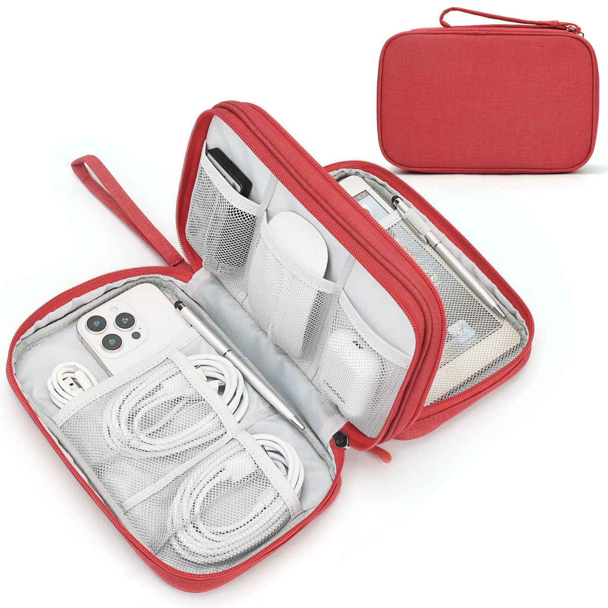 FYY Electronic Organizer, Travel Tech Pouch Bag, Large, Pink
