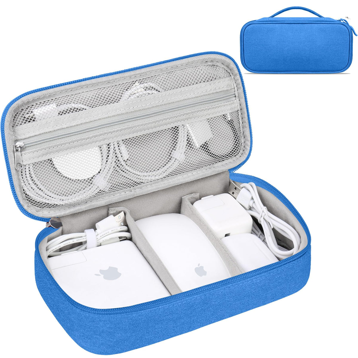 Lacdo Electronic Organizer Travel Cable Organizer Bag Pouch Tech Electronic Accessories Carry Case Portable Double Layers Charger Case for Cable, Cords, Charger, Earphone, Power Bank, Black