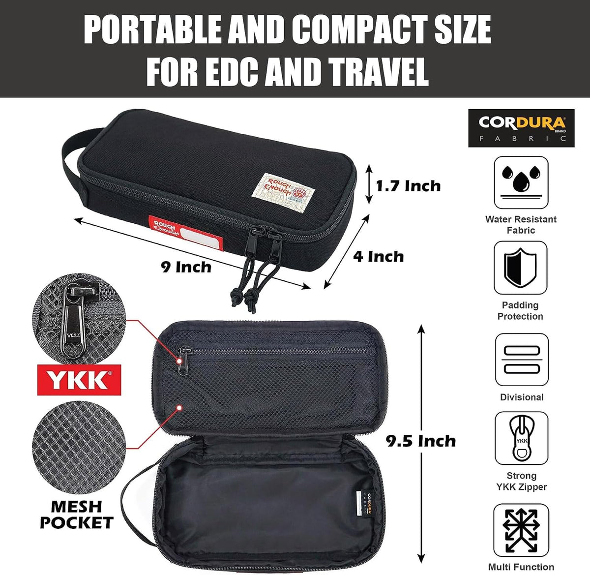 Rough Enough Small Tool Bag Pouch, Compact EDC Organizer