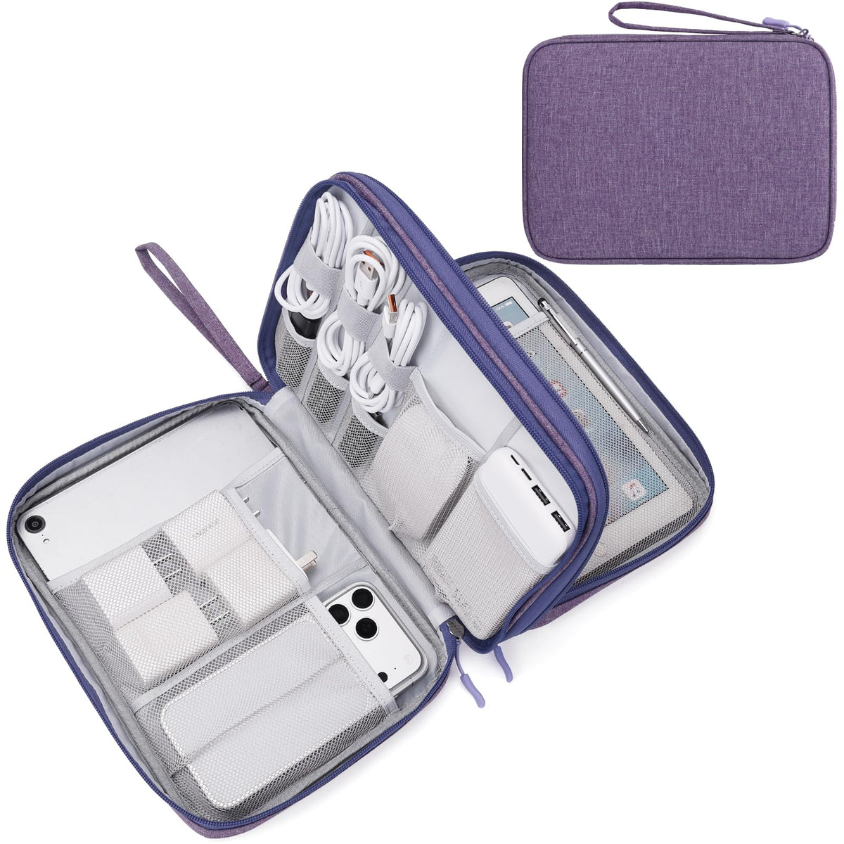 FYY Electronic Organizer, Travel Tech Pouch Bag, Large, Pink