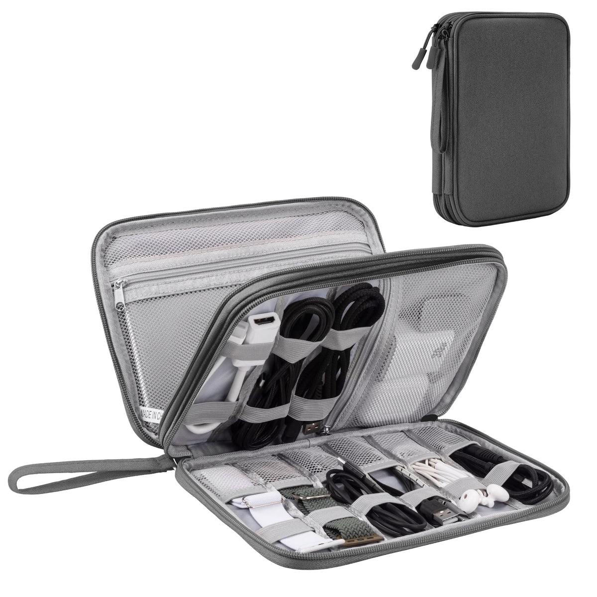 Arae Travel Essentials Electronic Organizer Double Layer - Black, L