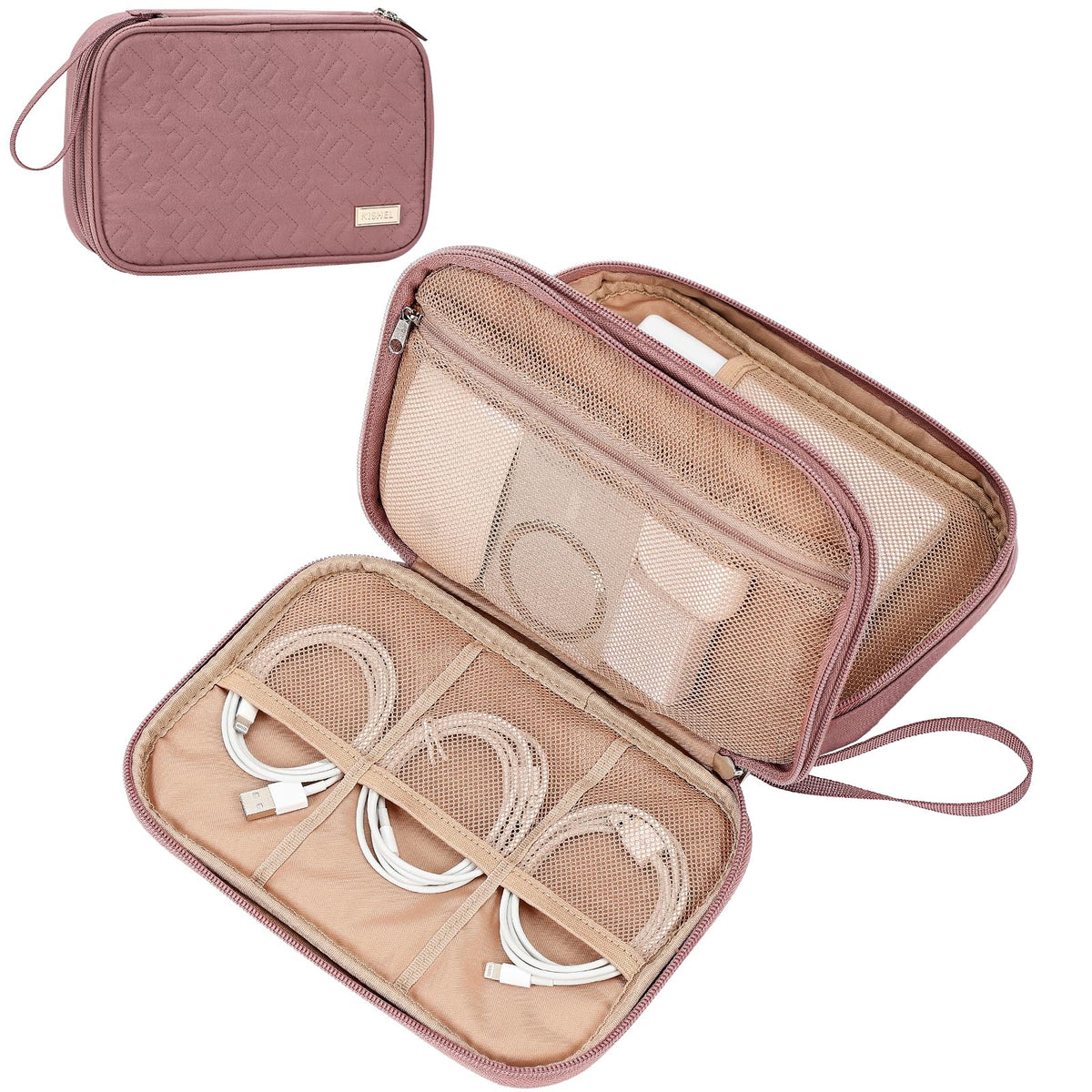 NISHEL Electronics Travel Organizer Cord Case, Charger Cable Tech Bag