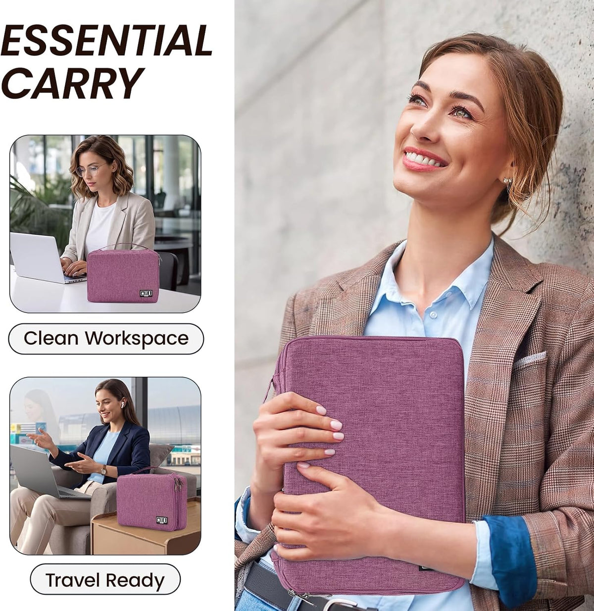 Electronic Organizer Travel Case, Double Layer Cable Organizer Bag