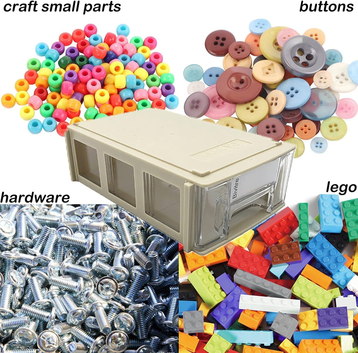 Stackable Storage Drawers Set of 20 with Dividers and Paper Labels