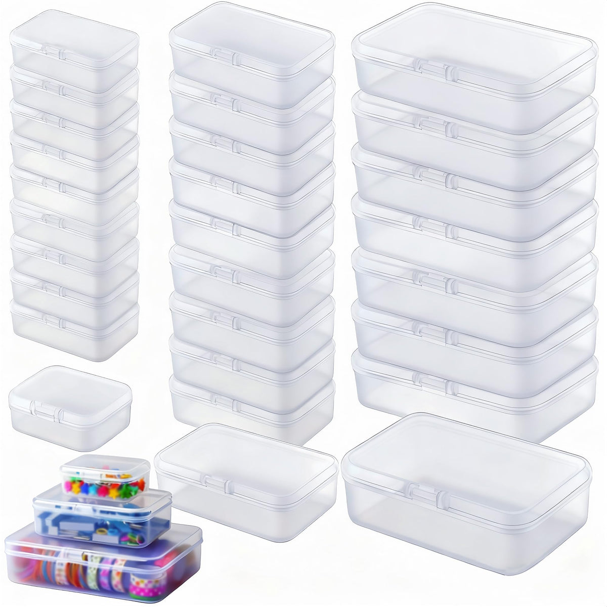 LJY 28 Plastic Boxes, 3 Sizes for Model Parts