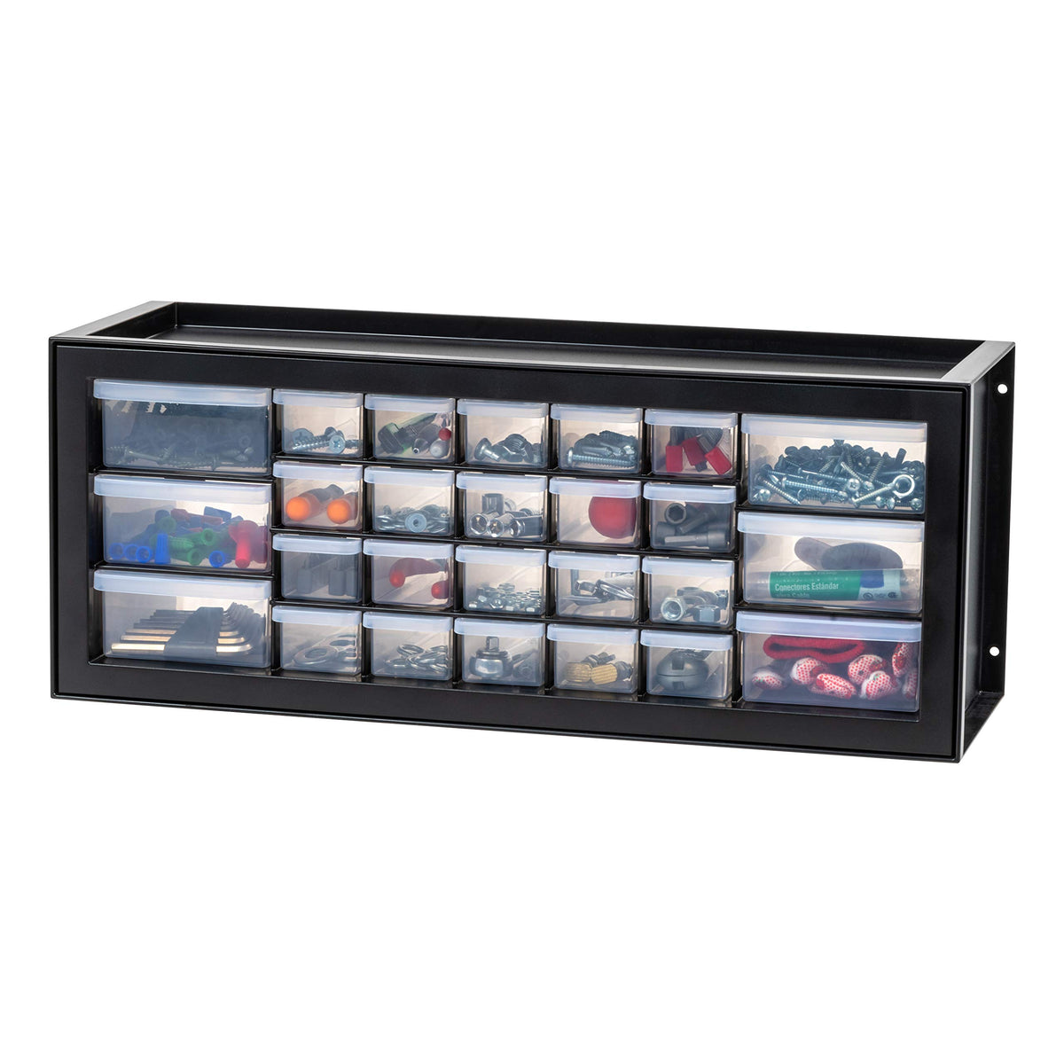 IRIS USA 24-Drawer Plastic Storage Cabinet, Teacher Toolbox, Garage, Black