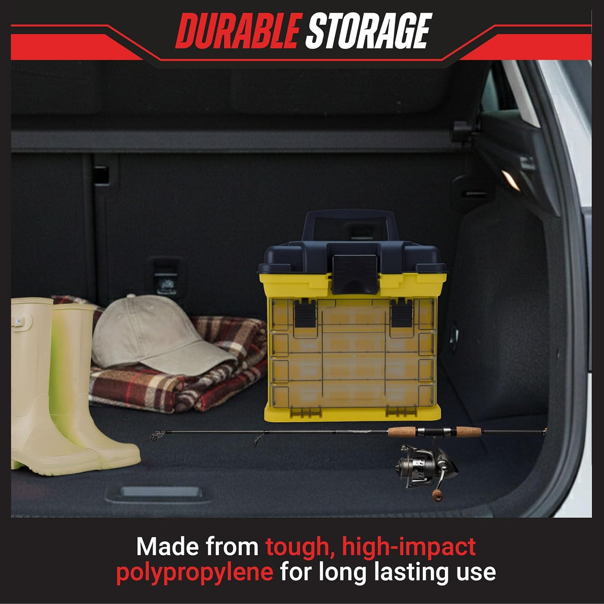 Stalwart Portable Tool Box Small Parts Organizer, Yellow