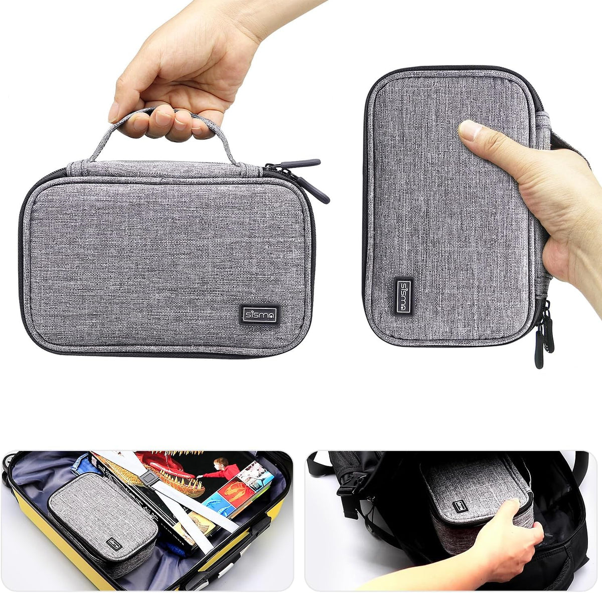 sisma Electronics Organizer Travel Tech Accessories Small Carrying Case