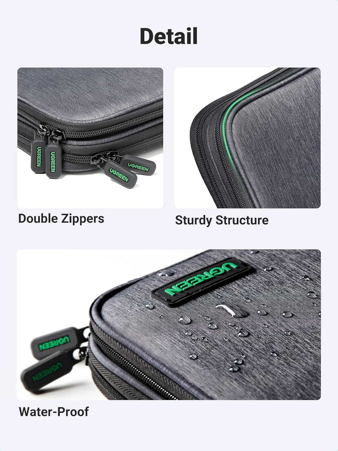 UGREEN Electronic Organizer Travel Cable Organizer Storage Bag for Data Cables, USB C Charger, SD Card, Hard Drive, Charging Cord, Mouse, Power Bank, Phone, Power Adapter Plug Electronics Accessories