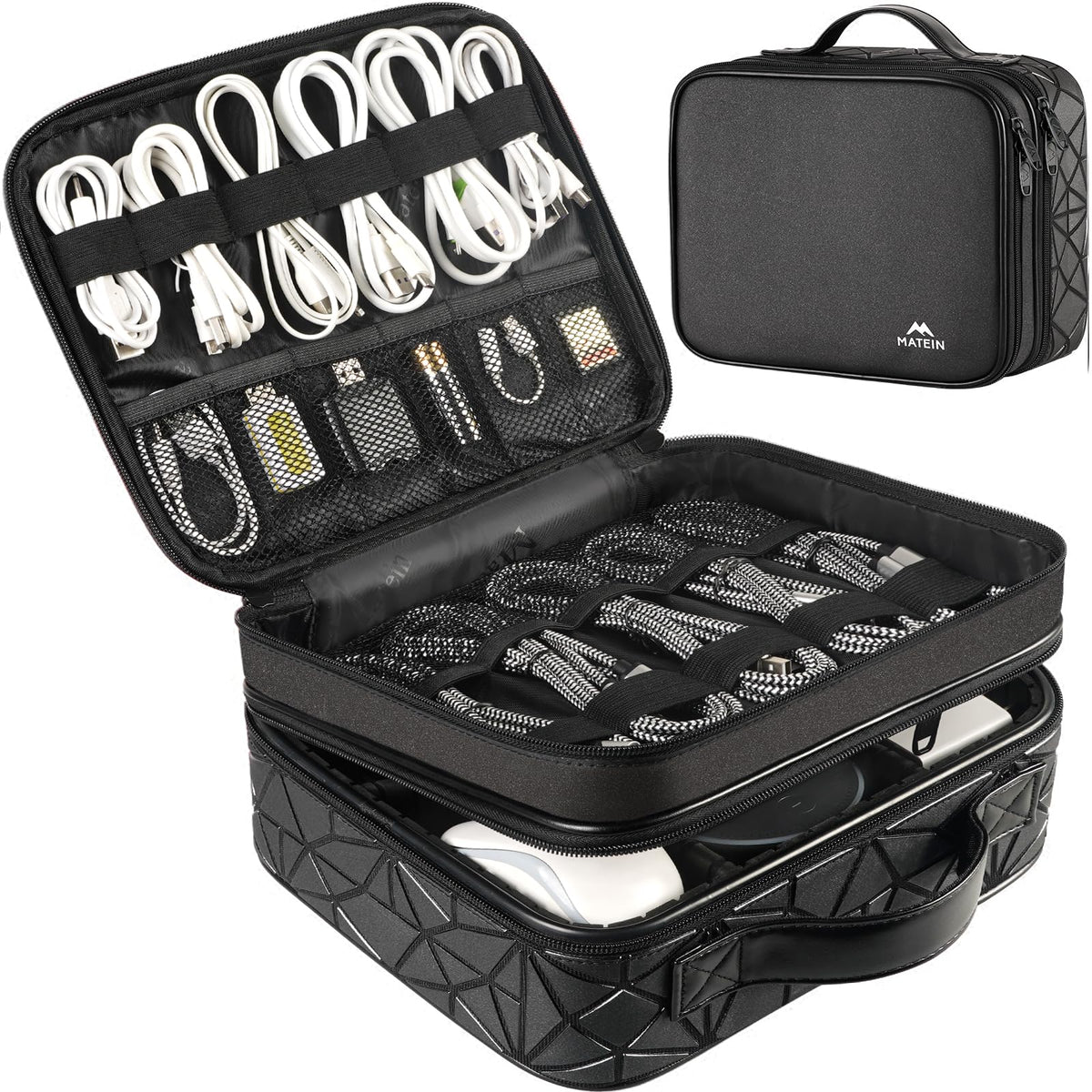 MATEIN Cable Organizer Bag, Travel Electronic Storage Cord Organizer Box