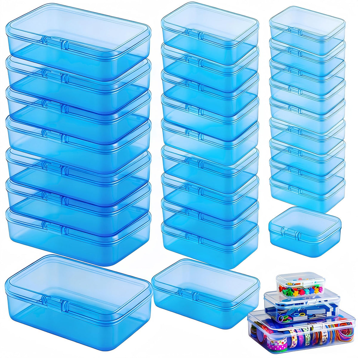 LJY 28 Plastic Boxes, 3 Sizes for Model Parts