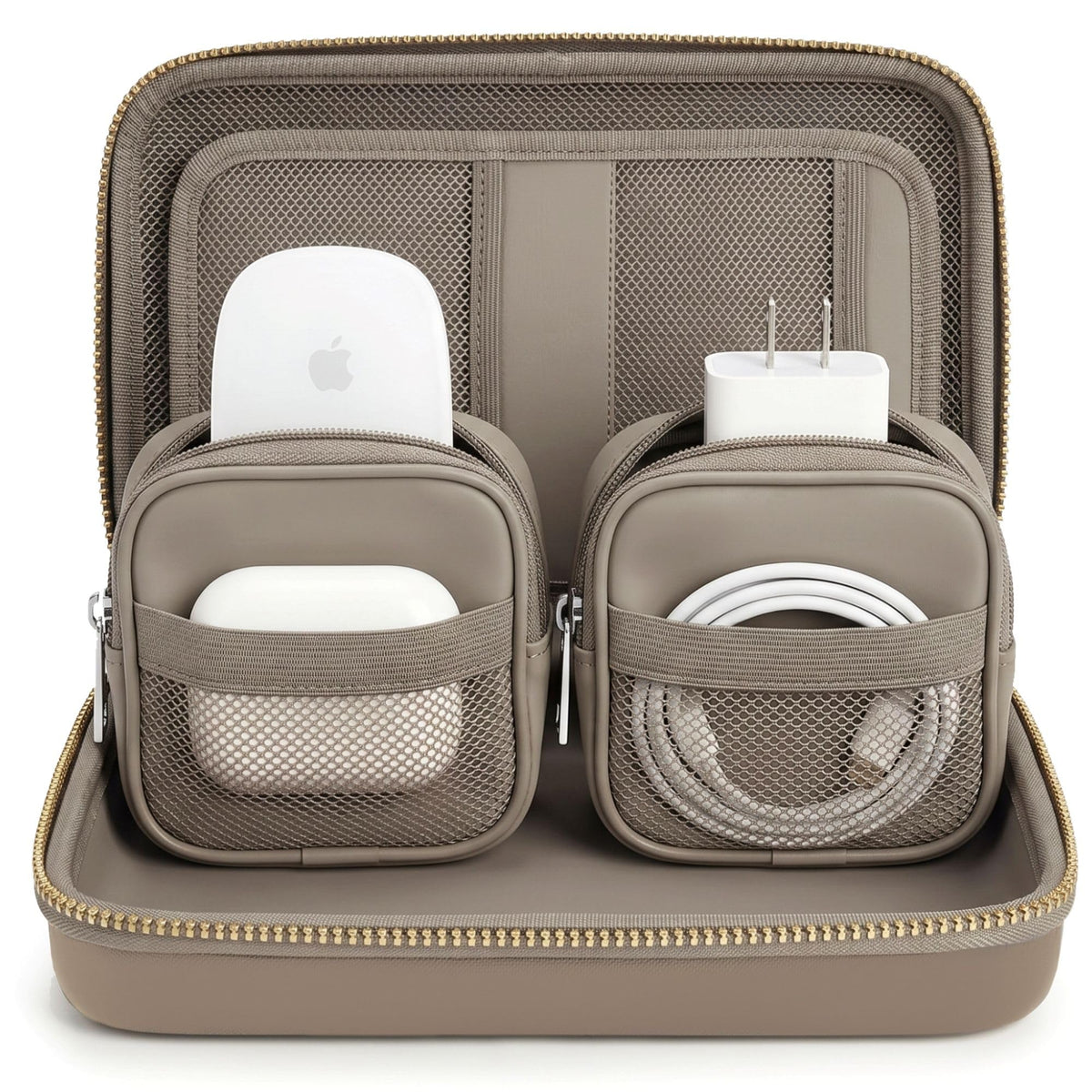 Mid-Size Tech Organizer with Removable Pouches – Hard Shell Travel Case for Cables, Chargers & Accessories | Electronics Organizer for Travel