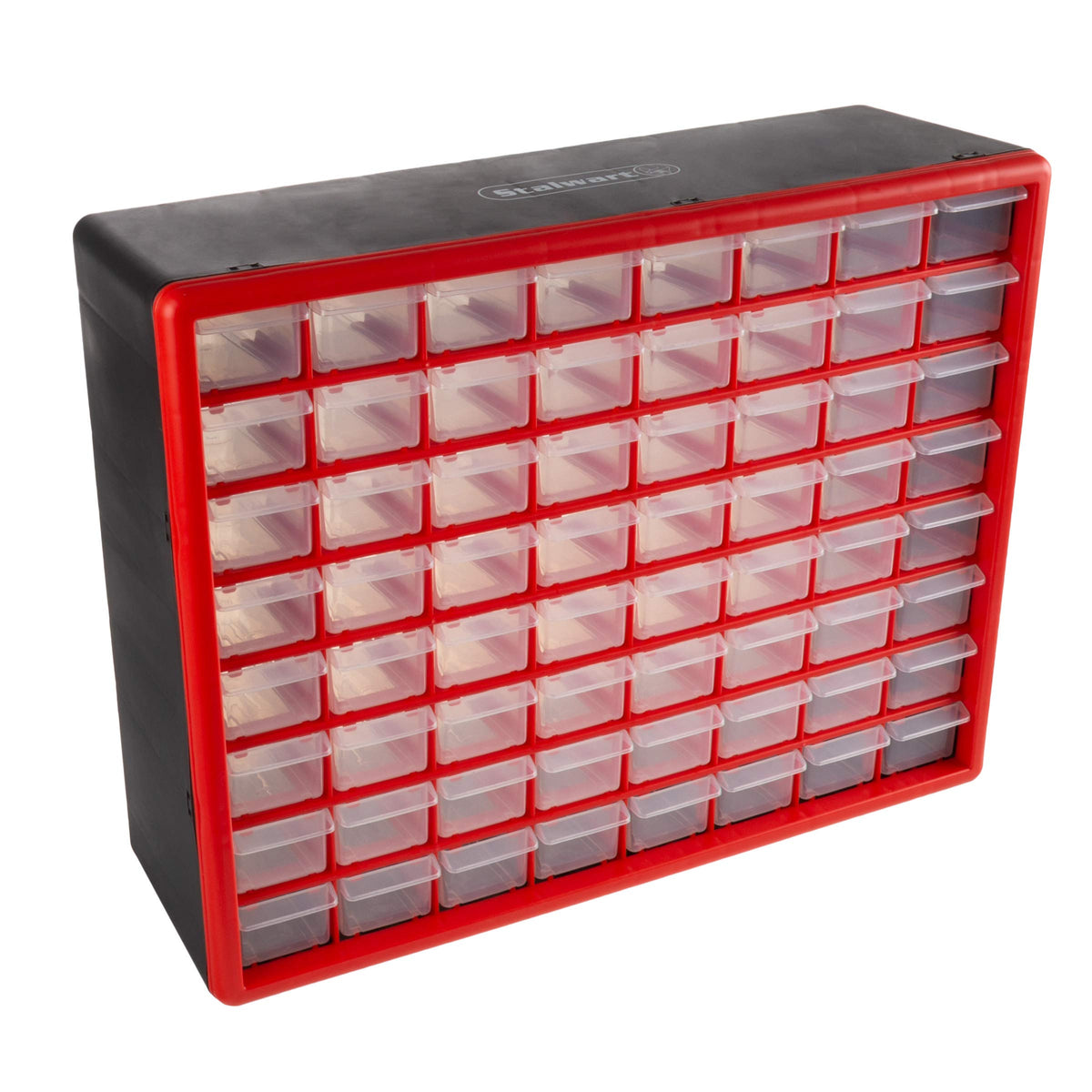 Storage Bin with Drawers - 41-Drawer Plastic Tool Organizer - Hardware or Craft Cabinet for Storing Beads, Toys, or Nuts and Bolts by Stalwart (Black)