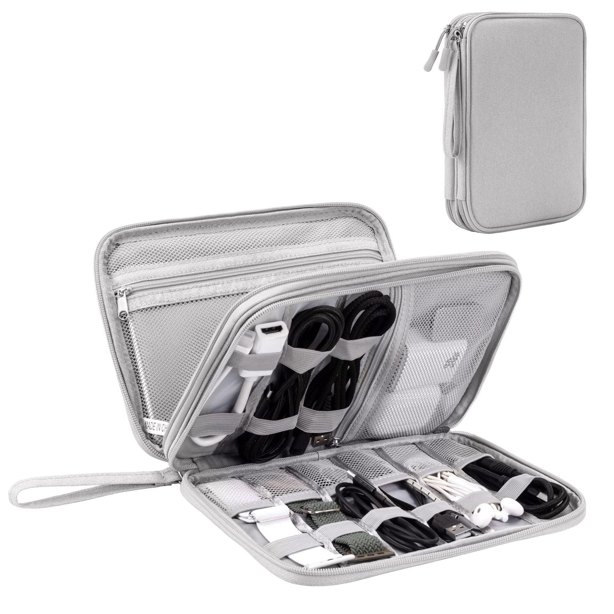 Arae Travel Essentials Electronic Organizer Double Layer - Black, L