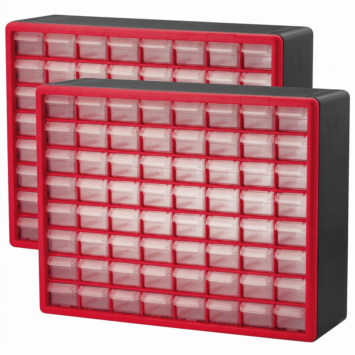Akro-Mils 24-Drawer Plastic Storage Cabinet, 20" W x 6" D x 16" H, Black