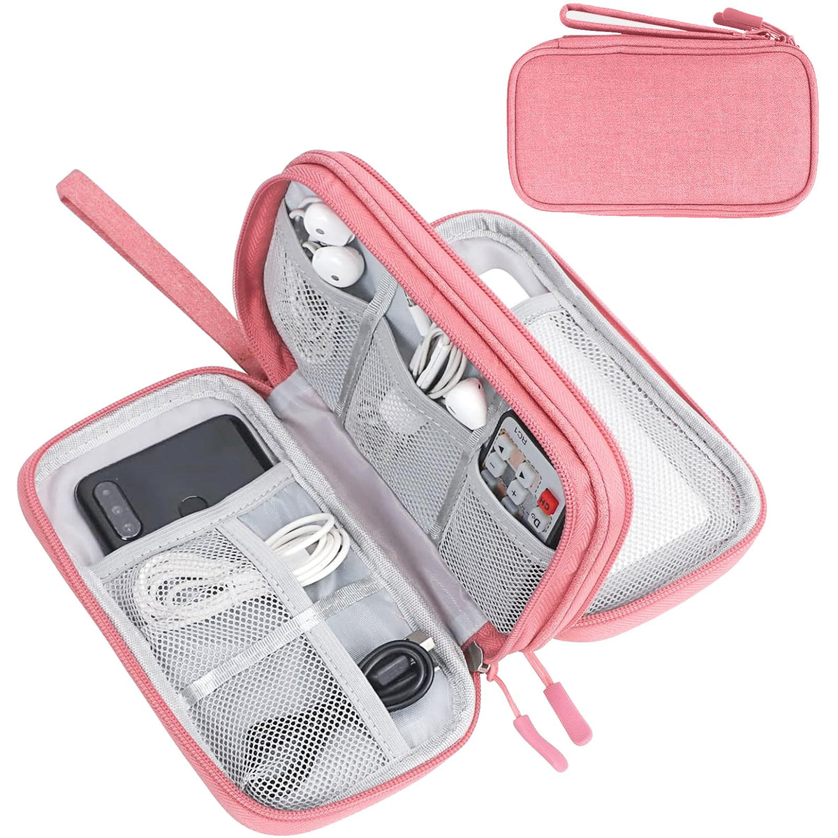 FYY Electronic Organizer, Travel Tech Pouch Bag, Large, Pink