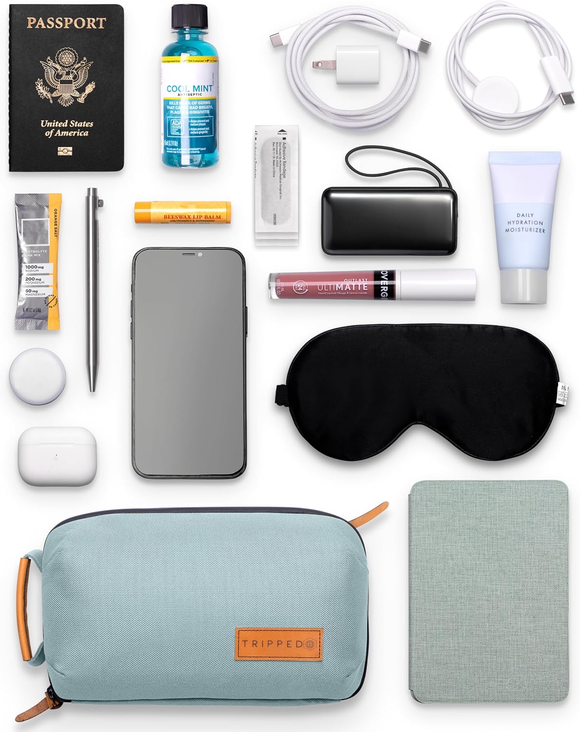 TRIPPED Travel Gear Tech Organizer Pouch for Accessories and Cables
