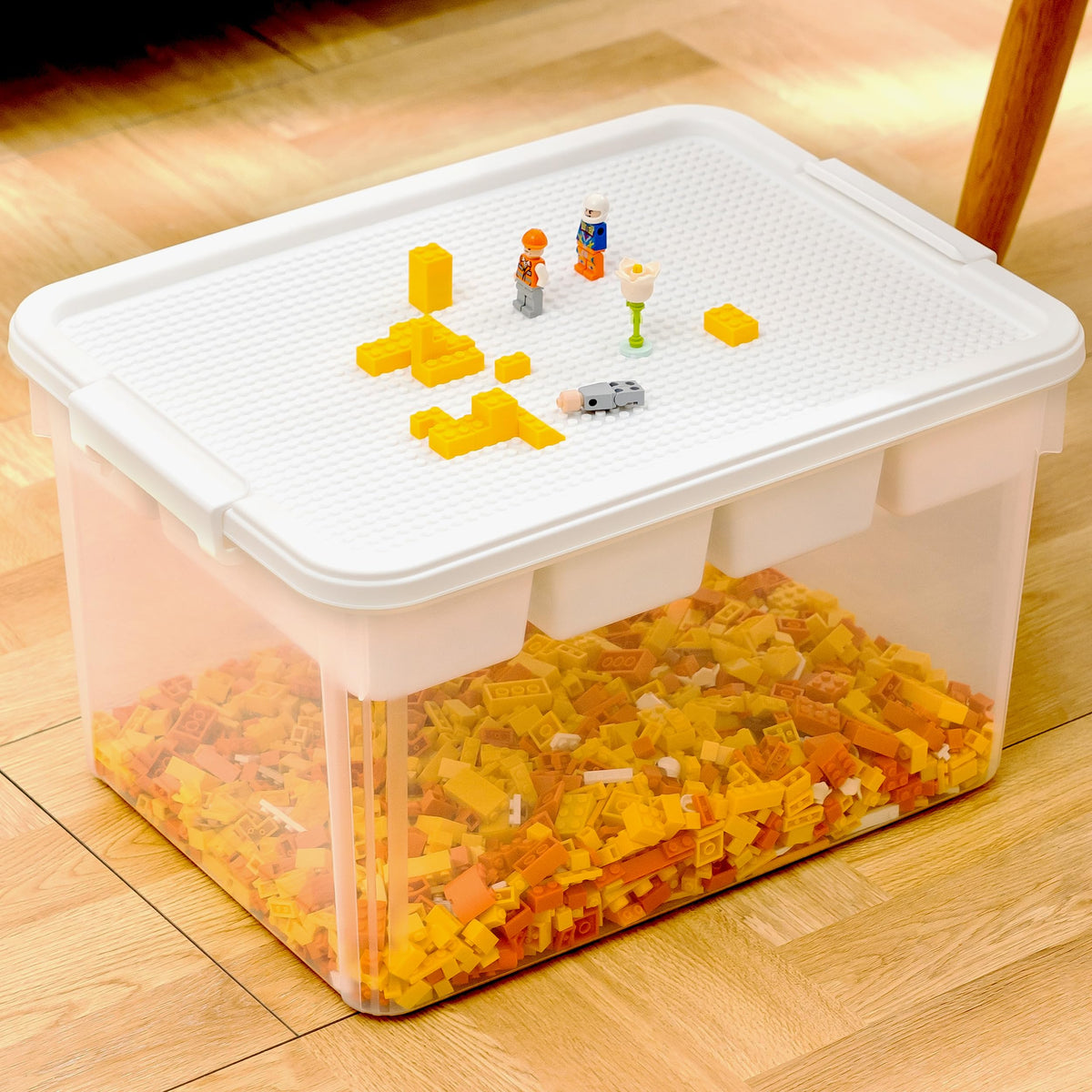 Citylife 17 QT Plastic Storage Box Building Baseplate Lid Removable Tray